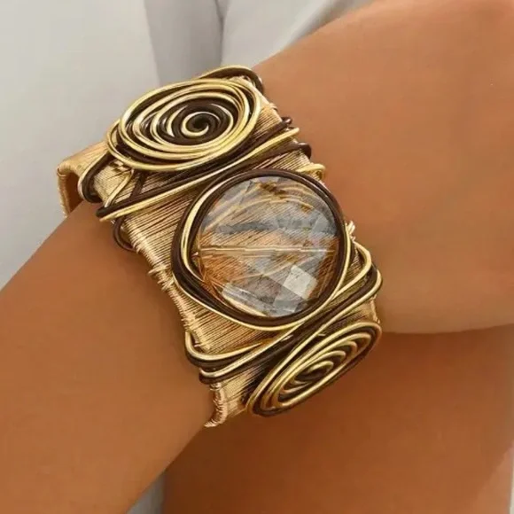 Spiral Threaded Inlay Bracelet Versatile. - Picture 5 of 7